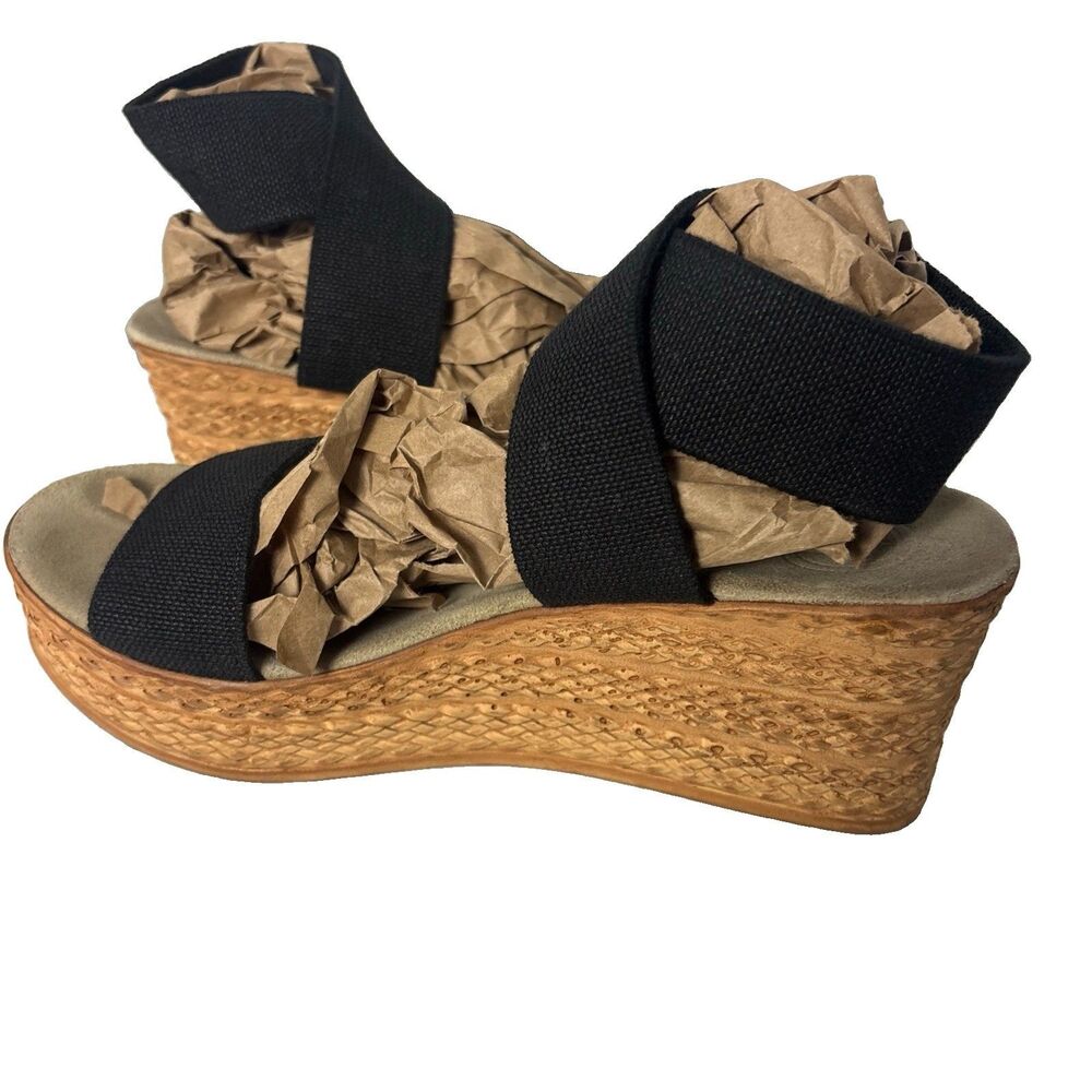 Charleston Shoe Co Cannon Black Croc Size 8 Wedge - Picture 7 of 16